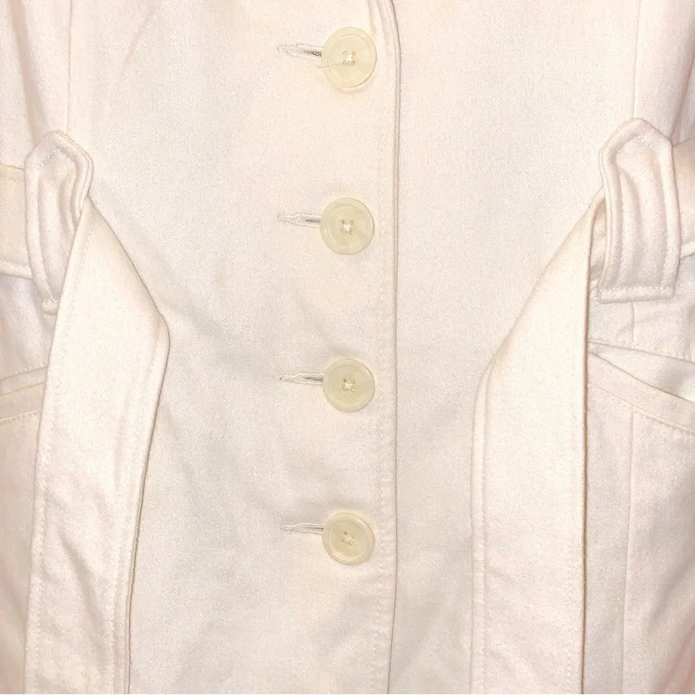 Merona White Coat Cream Purple Polka Dot Jacket Trench XL Extra Large Target - Picture 6 of 14
